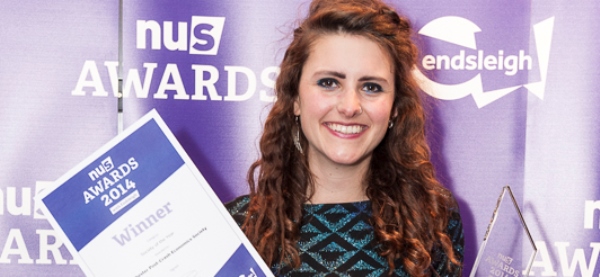 Picking up the Society of the Year Award 2014 is the Manchester Post-Crash Economics Society